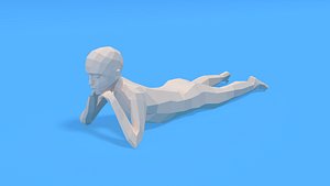 3D model kid laying