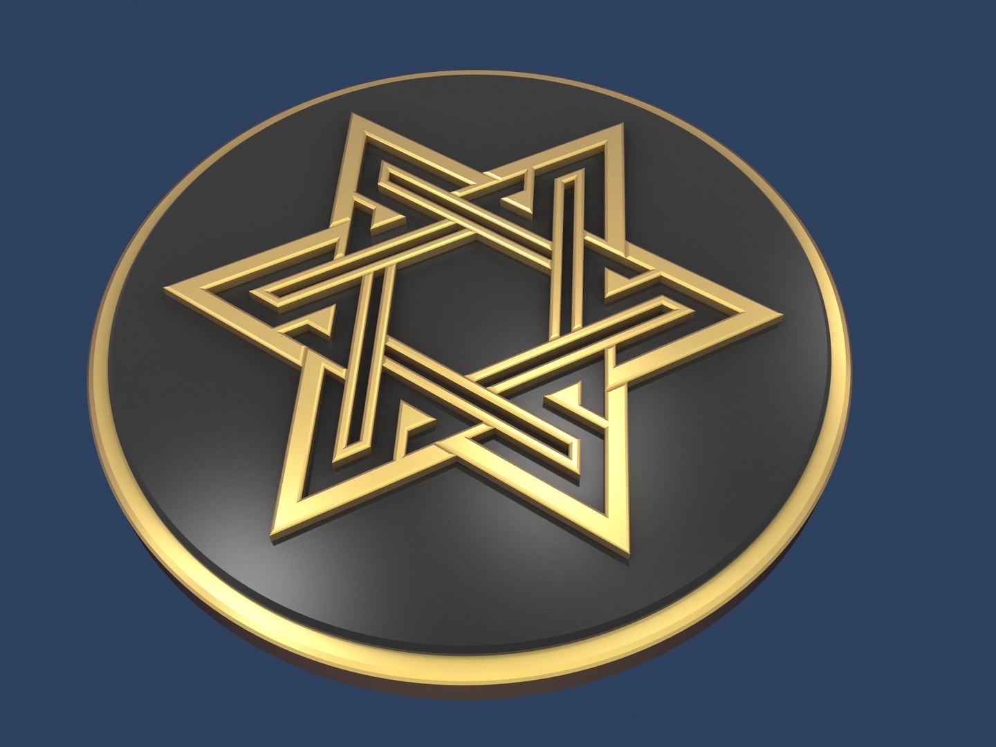 3D star david medallion model - TurboSquid 1416398