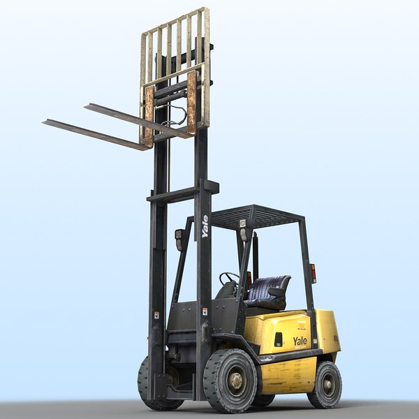 forklift crane trucks 3d model