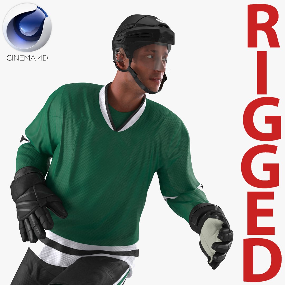 Hockey Player Generic Rigged for Cinema 4D 3D model preview