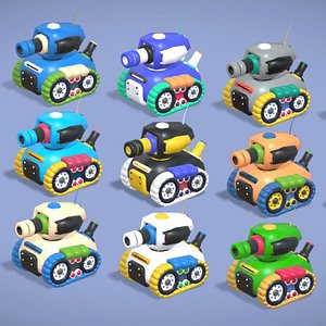 3D model Cartoon Tank Pack - 13 Lowpoly Stylized Casual Game Vehicle Ultimate Collection