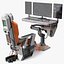 Sci-fi Computer and Pilot Chair