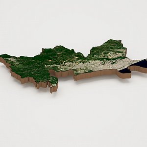Santo Domingo Capital of Dominican Republic Realistic 3D Terrain Map 3D model