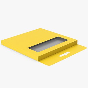 3D Yellow Empty Crayons Pack model