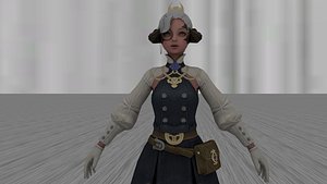Girl model fox pony
