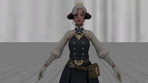 Girl model fox pony