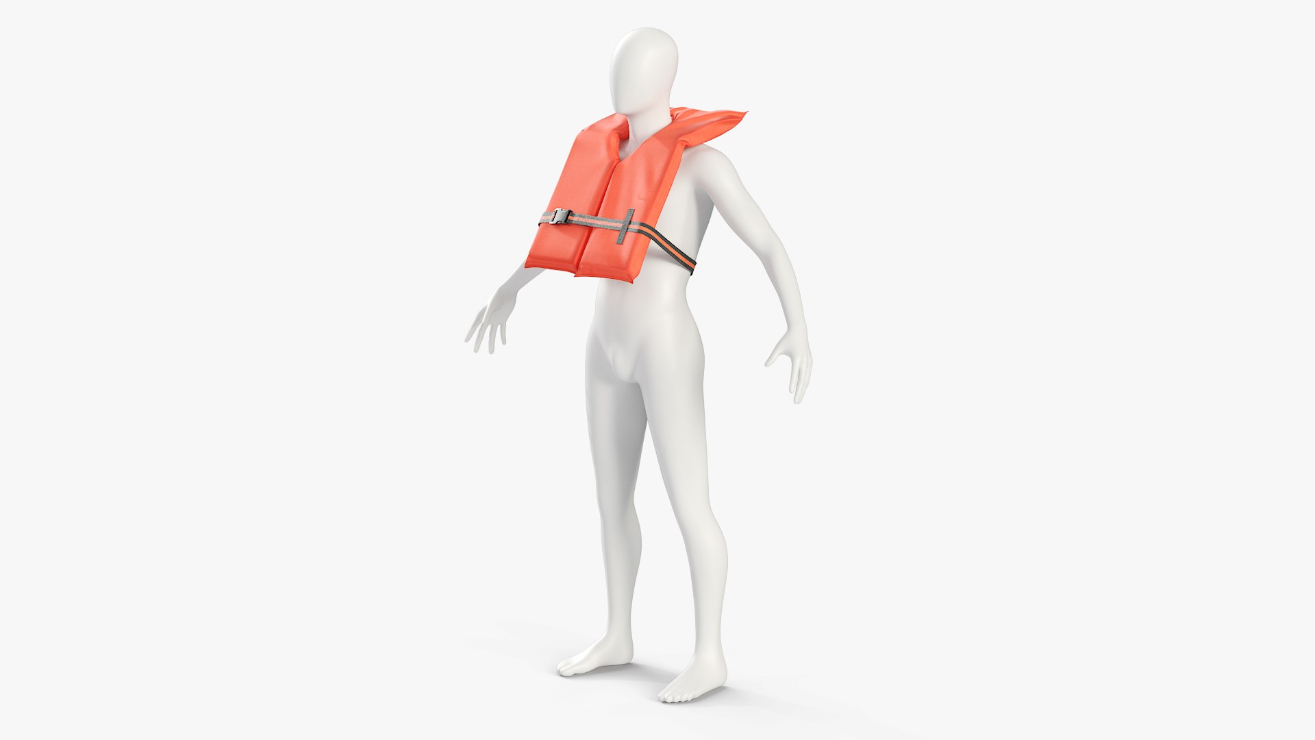 Life Vest Type II on Mannequin 3D model preview