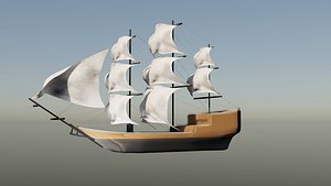 3D boat ship
