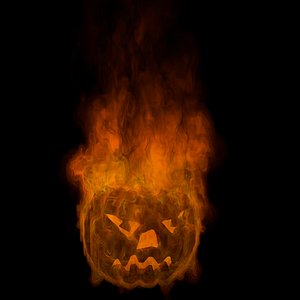 pumpkin on fire