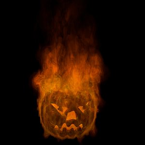 pumpkin on fire