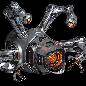 3D Sci-Fi Drone Advanced 2 - Rigged