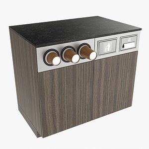 3D Coffee station bar cabinet furniture commercial industrial 01