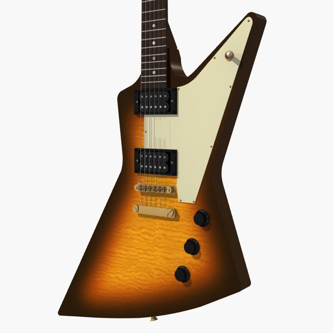 3d Max Gibson Explorer Guitar