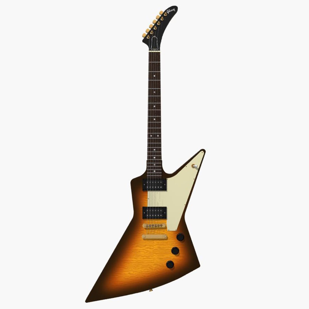 3d Max Gibson Explorer Guitar