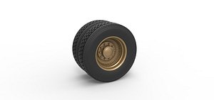 Diecast Rear custom wire wheel of semi truck Scale 1 to 25 3D model