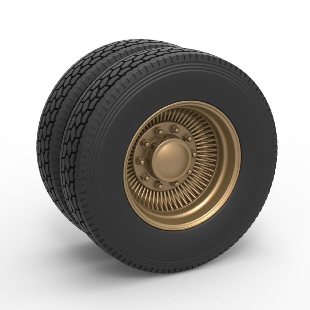 Diecast Rear Custom Wire Wheel Of Semi Truck Scale 1 To 25 3D Model ...