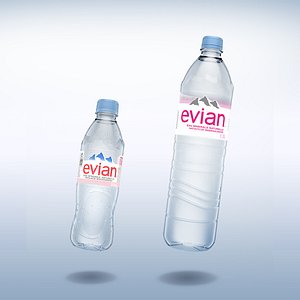 3D pack 2 bottles evian
