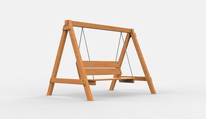 Wooden swing 04 3D model 3D model