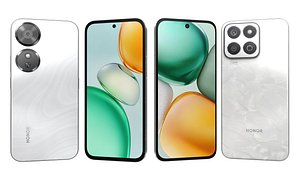 3D model Honor X7c Moonlight White And Honor Play 10C White