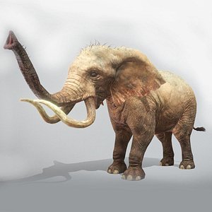 Elephant Low Poly Animated