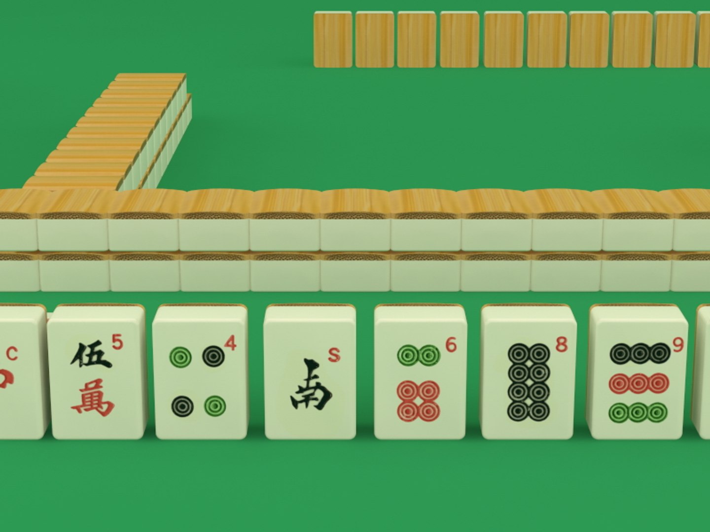 Mahjong Mahj Tile Set 3d Model