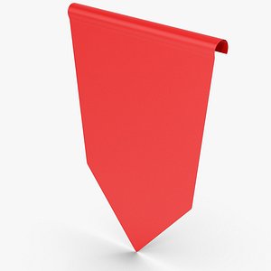Red Ribbon Banner 3D model