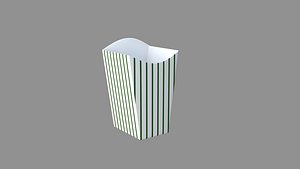 3D square box popcorn striped green