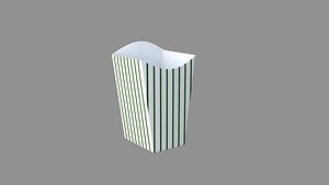 square box popcorn striped green
