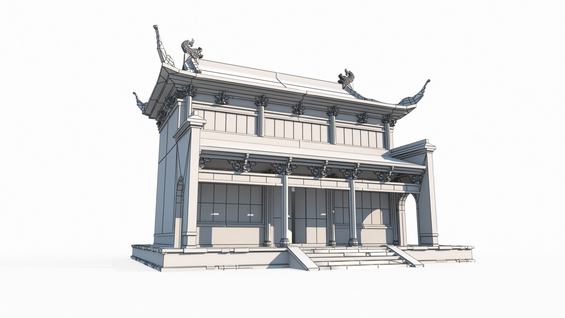 Main Hall Of Ancient Asian Temples Model - TurboSquid 2046339