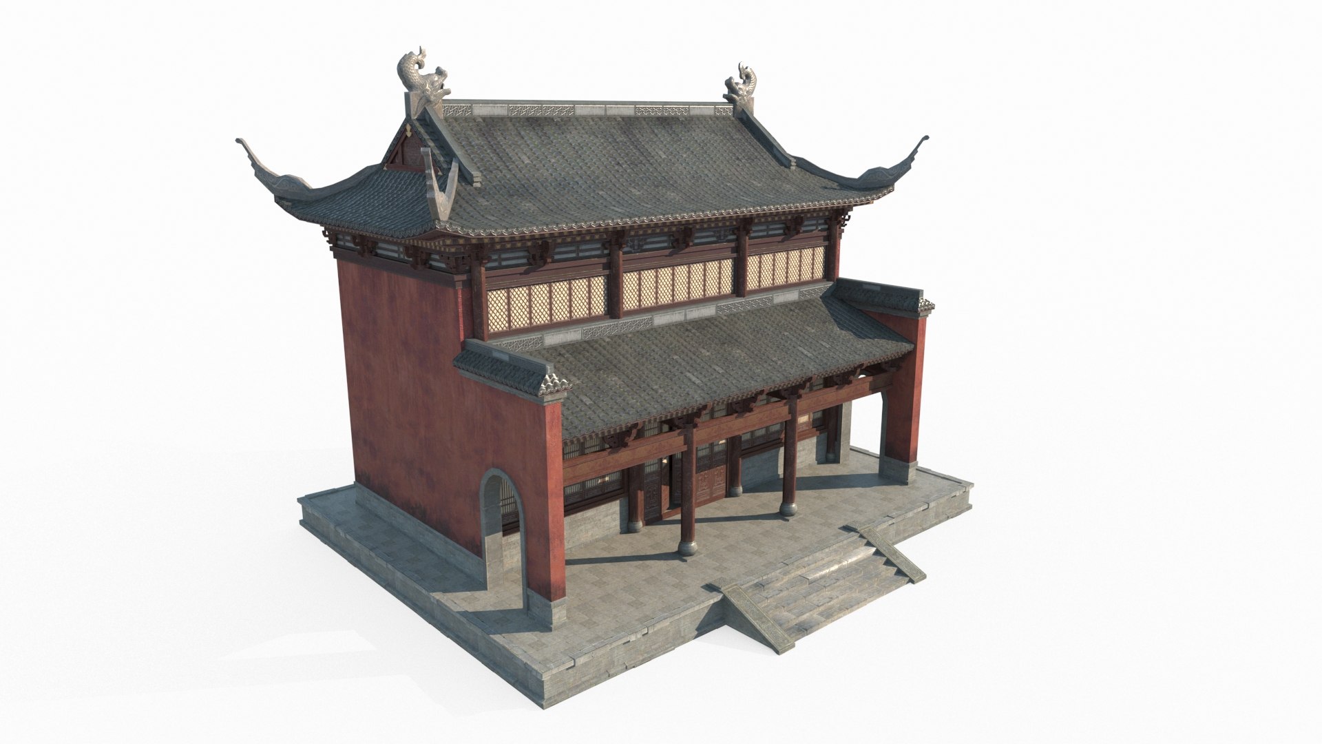 Main Hall Of Ancient Asian Temples Model - TurboSquid 2046339