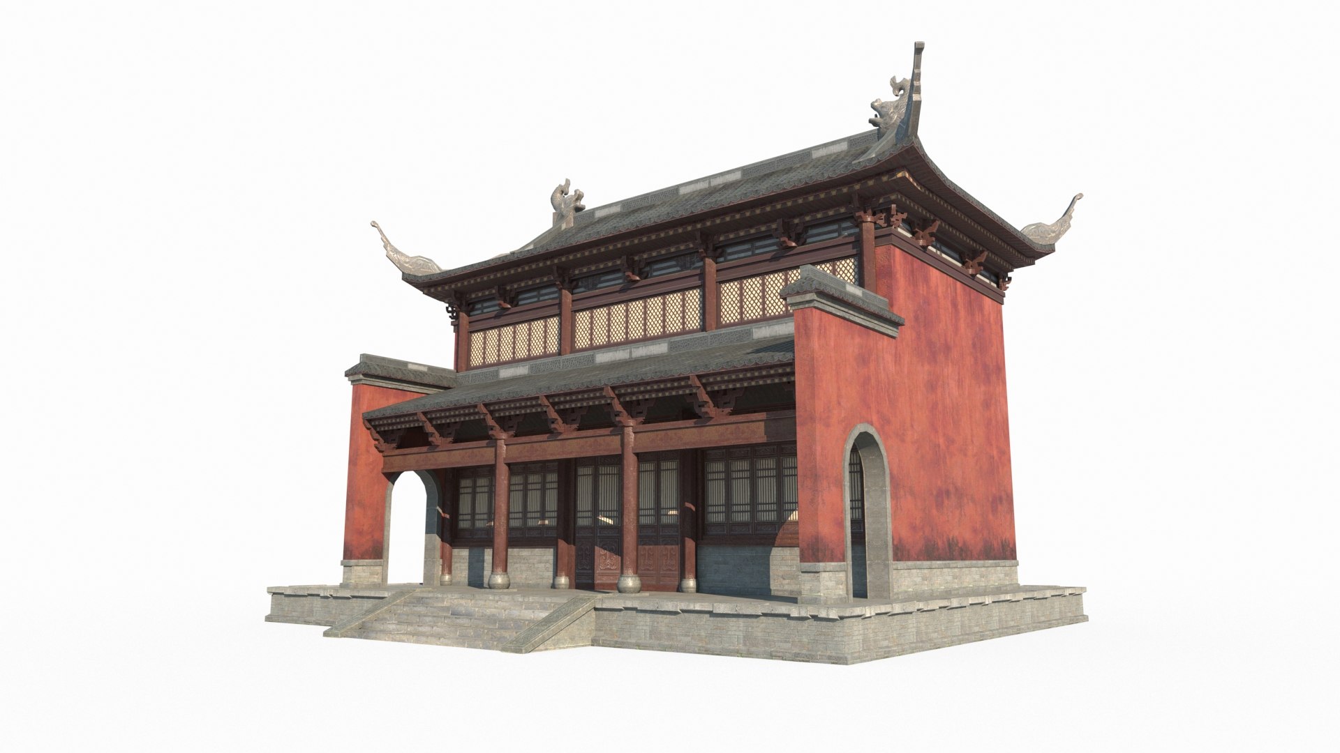Main Hall Of Ancient Asian Temples Model - TurboSquid 2046339