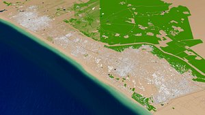 Gaza City Palestine 3D Map 3D model