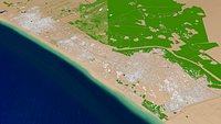 Gaza City Palestine 3D Map
