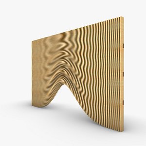Wavy CNC Wooden Wall 3D model