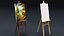 Cavalete de madeira entalhada para pintura