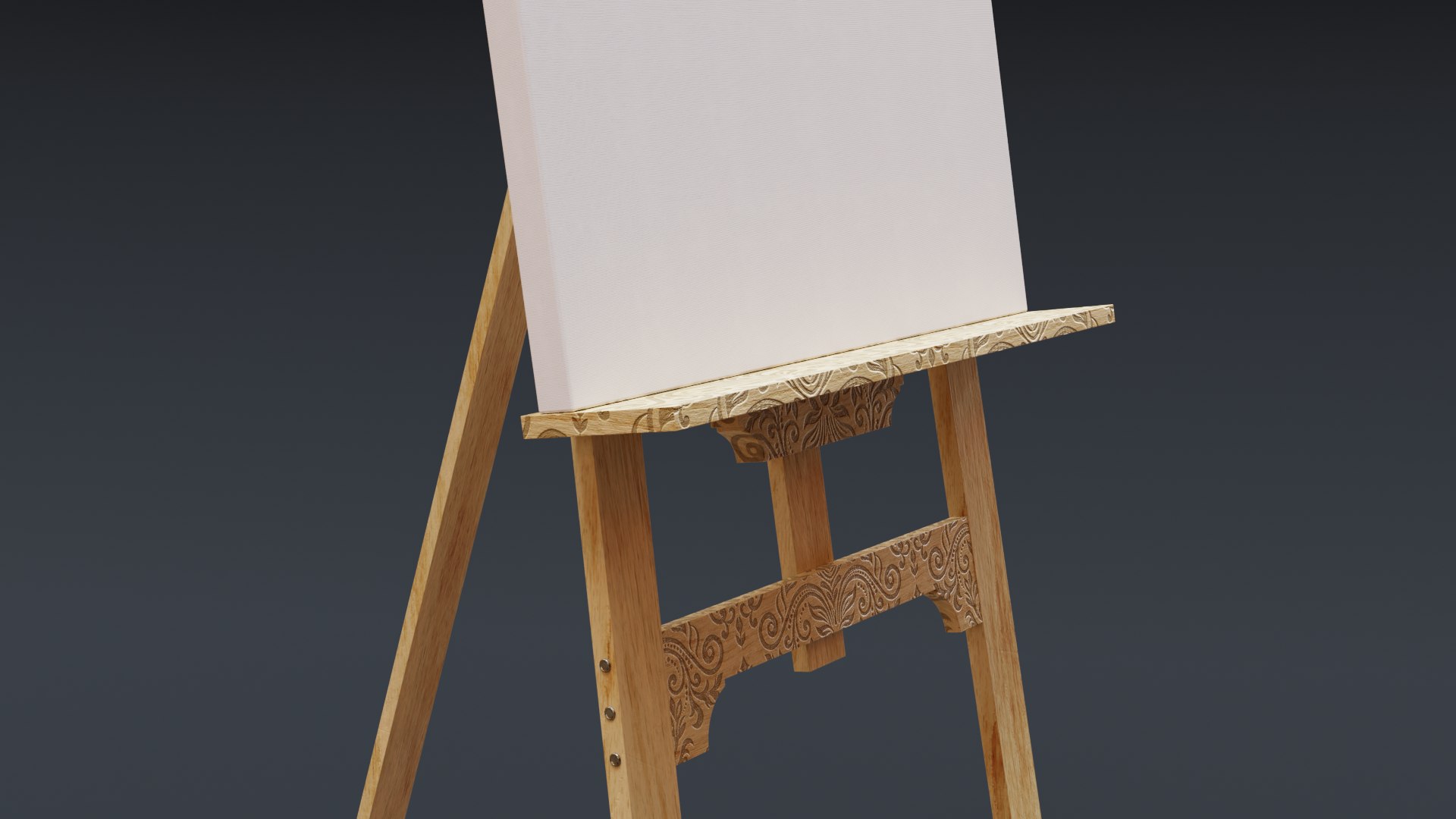 Carved Wood Easel For Painting Model TurboSquid 1723239   B3 