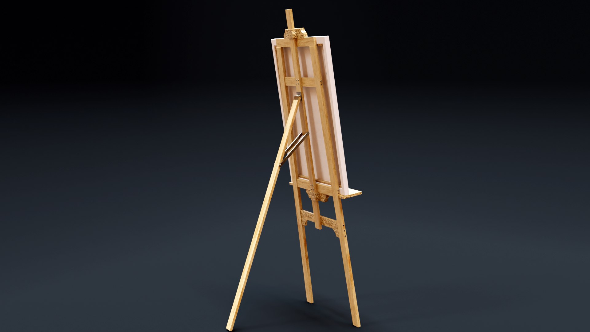 Carved Wood Easel For Painting Model TurboSquid 1723239   B4 