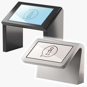 Touch Screen Information Kiosks - Navigation Interactive Desk 3D model