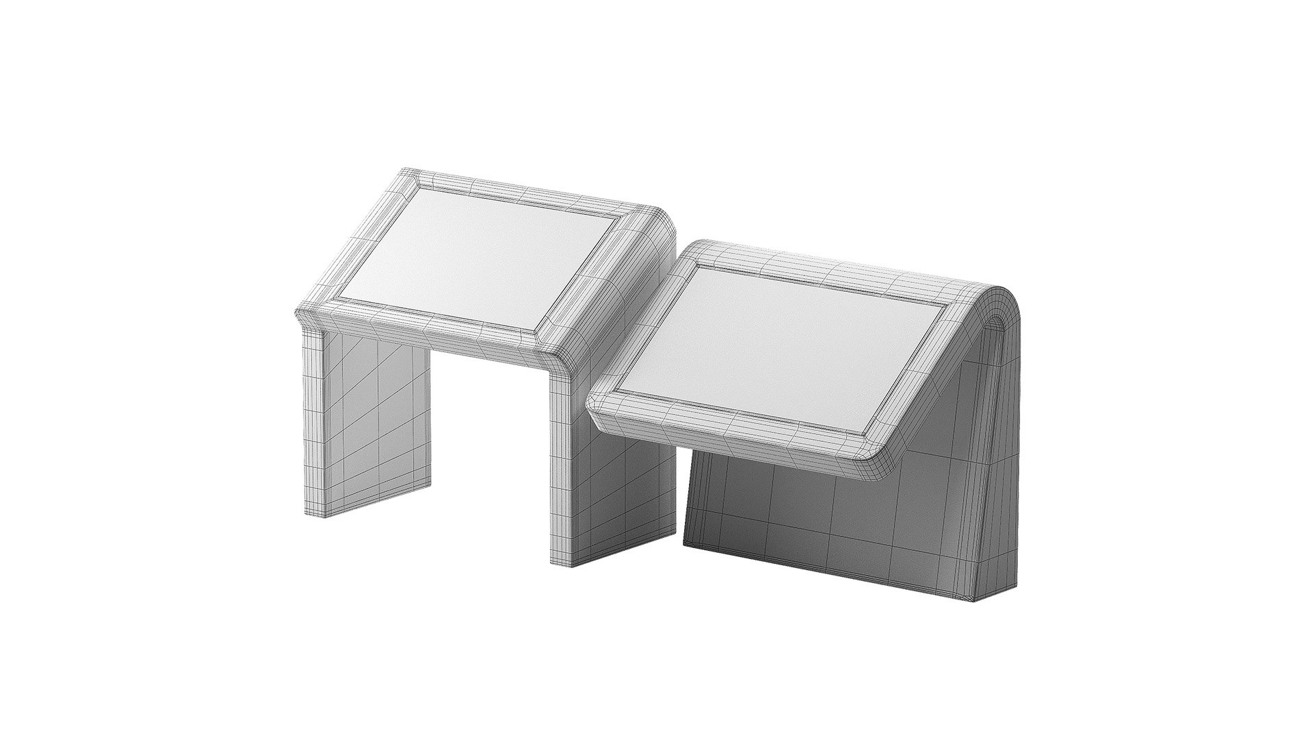 Touch Screen Information Kiosks - Navigation Interactive Desk 3D Model ...