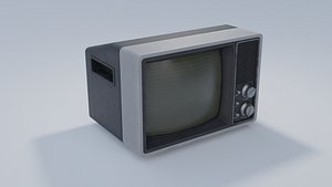 Vintage 2 tone TV with 4K textures 3D model