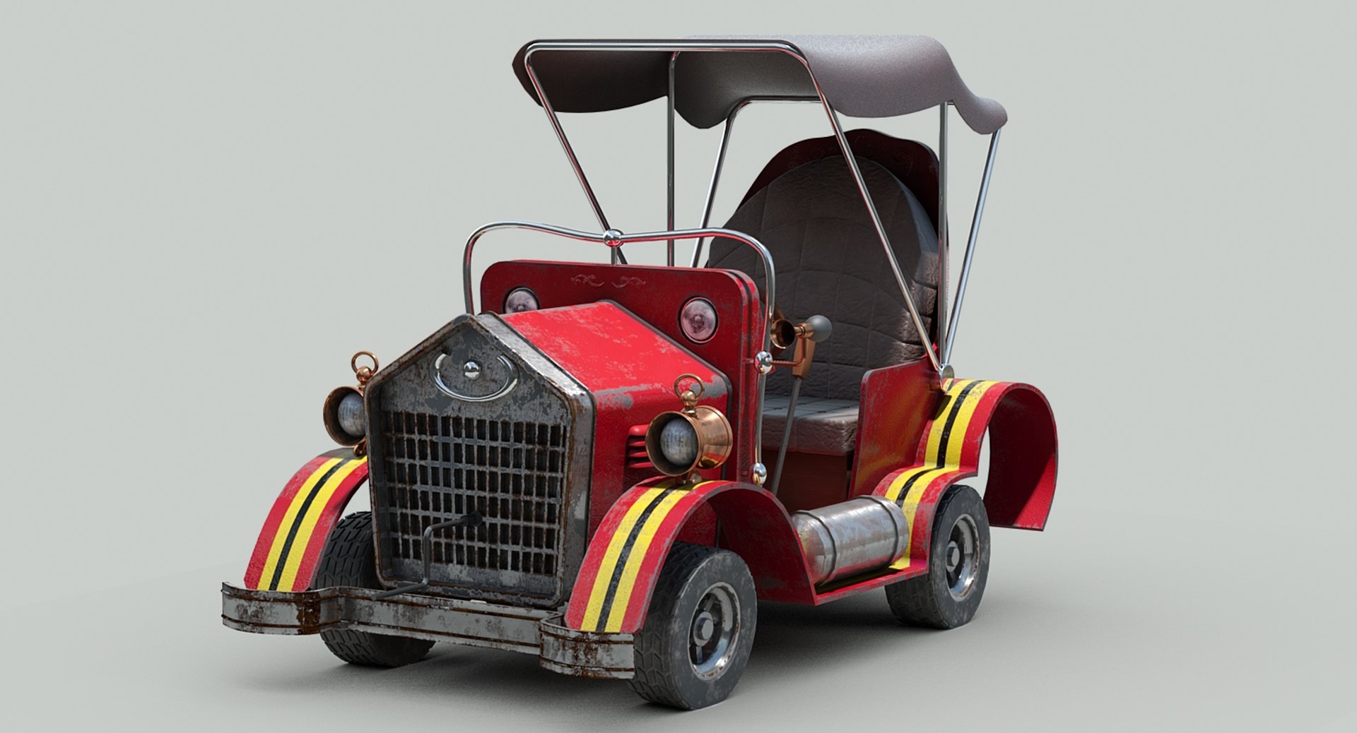 Cartoon Steampunk Car 3D Model - TurboSquid 1406478