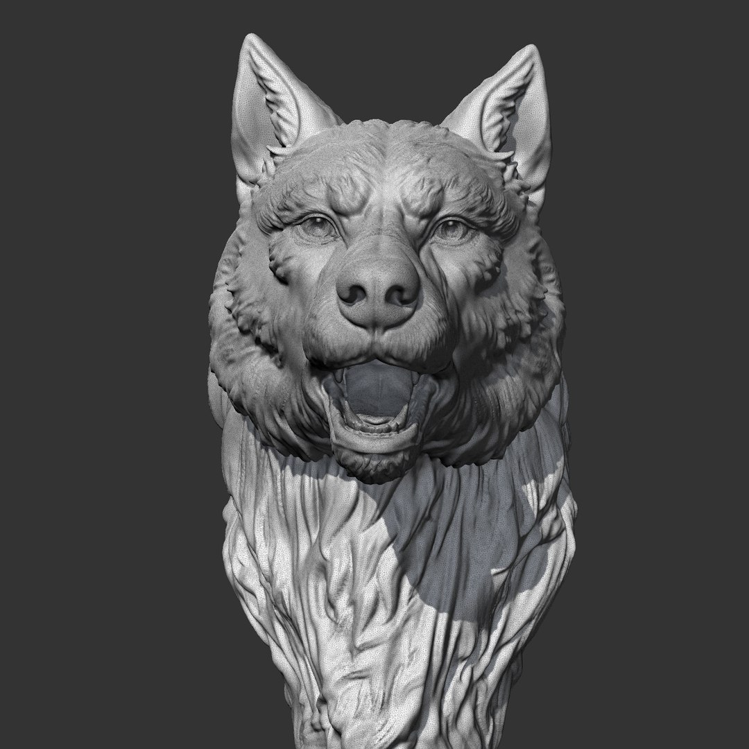 3D Model Wolf Head AM02 Print - TurboSquid 2065448