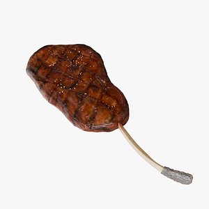 Cooked T-Bone Steak 3D Model with PBR Textures 3D