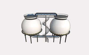 3D Industrial Oil Tank 3 model