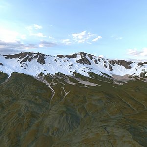 3D model Highlands relief with snow