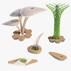 Parametric Organic Outdoor Seating and Shade Collection