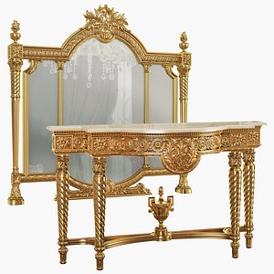 Classic console and mirror Set 02 3D model