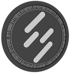 3D black coin model