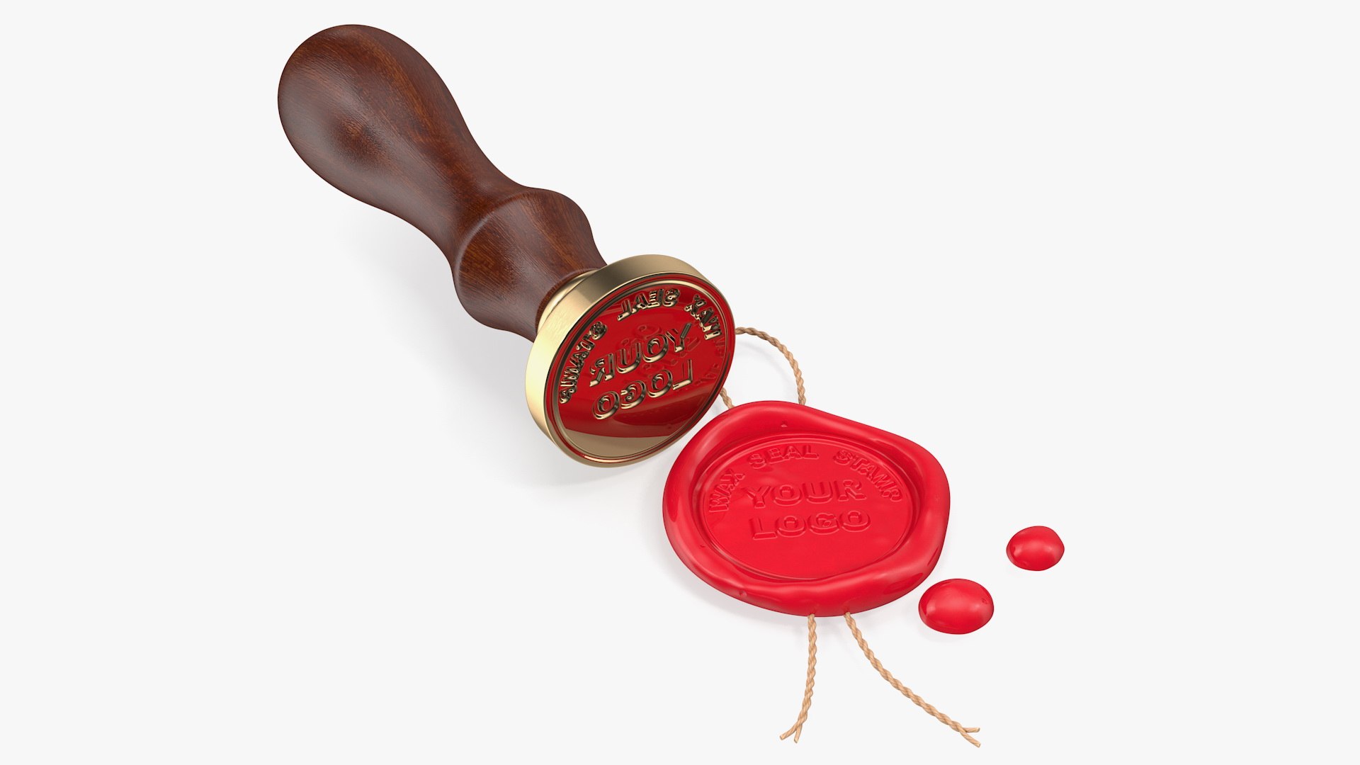 Wax Seal Stamp Monogram 3D model preview