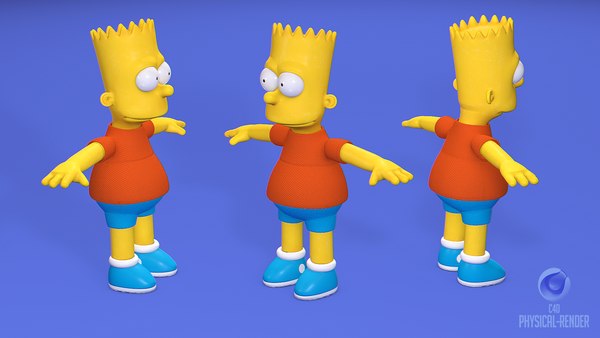 Bart Simpson Character Skateboarding model - TurboSquid 1757548